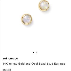 Zoe Chicco 14k yellow gold and opal bezel earrings